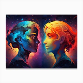 Two Women Facing Each Other Canvas Print