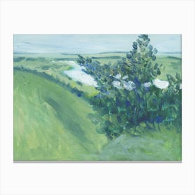 Summer River - landscape nature hand painted Anton Maliar painting green impressionism living room bedroom Canvas Print