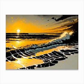 Sunset At The Beach Canvas Print