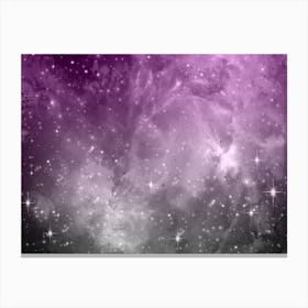 Plum Grey Galaxy Space Background Canvas Print