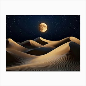 Moon In The Desert Canvas Print