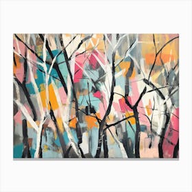 Abstract Birch Trees Canvas Print