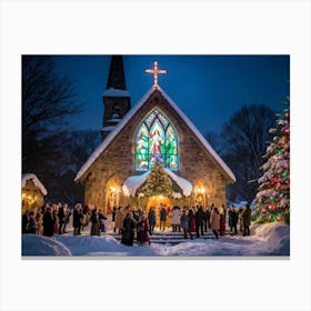 A Traditional Sunday Festival Of Faith Merging Christmas And Resurrection Celebrations Featuring A (1) 2 1 Canvas Print