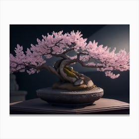 Mountain Cherry Blossom Bonsai Canvas Print