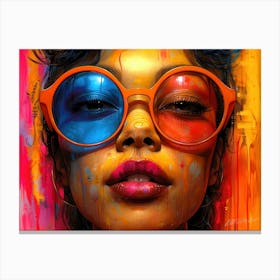 3D View - Girl Colorful Canvas Print