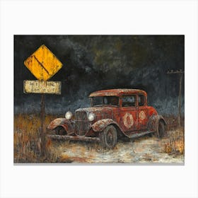 Rusty Abandoned Car - 3 Canvas Print