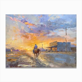 Western Sunset Landscapes Dodge City Kansas 2 Canvas Print