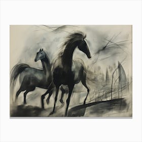 Modern Horse Sketch Canvas Print