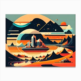 City In Space 3 Canvas Print