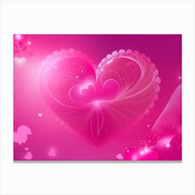 A Glowing Pink Heart Vibrant Horizontal Composition 79 Canvas Print