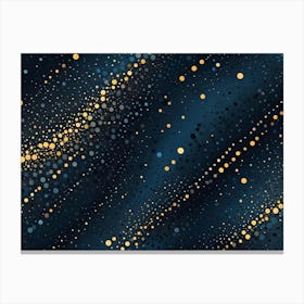 A Glittering Expanse Of Gold Sparkles Against A Deep Blue Background, Creating A Festive And Luxurious Abstract Texture Canvas Print