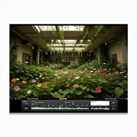 Screenshot Of Music Production Software Interface With A Garden In The Background Canvas Print