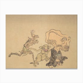 Night Parade of A Hundred Demons Kawanabe Kyosai Vintage Japanese Woodblock Print Yokai 21 Canvas Print