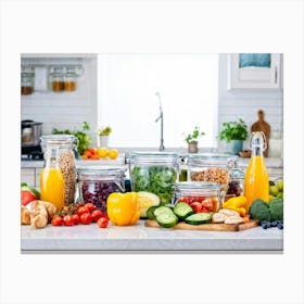 Healthy Food In The Kitchen Canvas Print