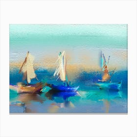 Sailboats In The Water Canvas Print