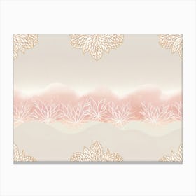 Pink And Gold Floral Wallpaper Canvas Print