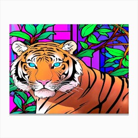 Stained Glass Tiger 4 Canvas Print