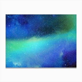 Luminescent space #3 - space neon art, Nebula Canvas Print