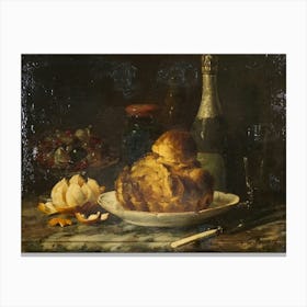 Table With Bread And Wine Canvas Print