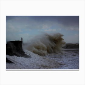 Stormy Seas Of Porthcawl Canvas Print