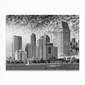Monochrome San Diego Skyline Canvas Print
