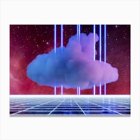 Neon landscape: Cloud [synthwave/vaporwave/cyberpunk] — aesthetic retrowave neon poster Canvas Print