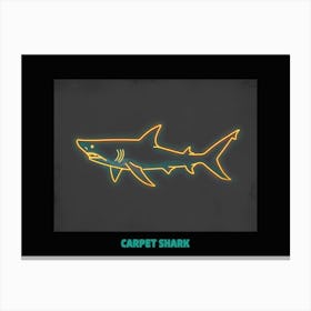 Neon Orange Carpet Shark 5 Poster Canvas Print