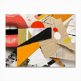 Woman's Lips Collage Canvas Print