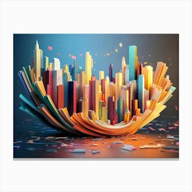 3d Artwork Skyline 1 Canvas Print