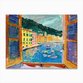 Genoa From The Window View Painting 4 Canvas Print