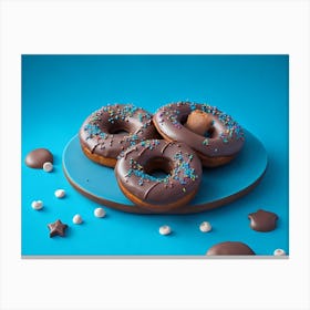 Donuts On A Plate Canvas Print