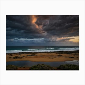 Stormy Sky Over The Beach 1 Canvas Print