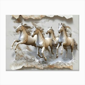 Four Horses Running 1 Canvas Print