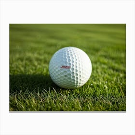 Golf Ball Resting On A Freshly Cut Green Fairway Detailed Texture Of The Grass Surrounds The Dimple Toile