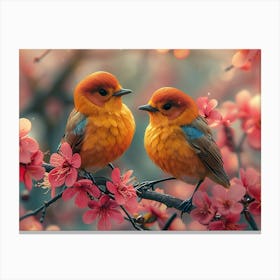 Beautiful Bird on a branch 20 Canvas Print