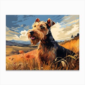 Airedale Terrier in the Country Canvas Print