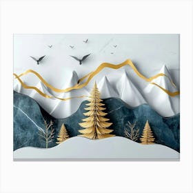 3d Paper Art 3 Canvas Print