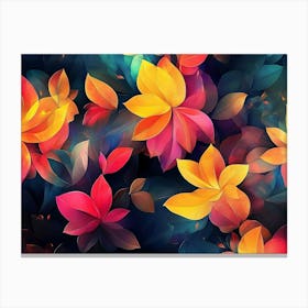 Vibrant Abstract Floral Background Canvas Print