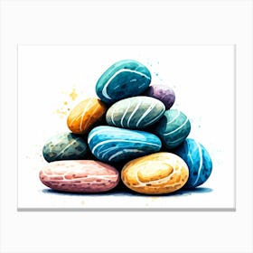 Watercolor Rocks 1 Canvas Print