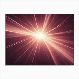 An Abstract Image Of A Bright White Light Radiating Outward With Streaks Of Light Against A Dark Red Background Canvas Print