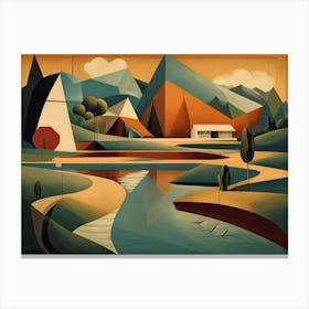 Cubist Lake Canvas Print