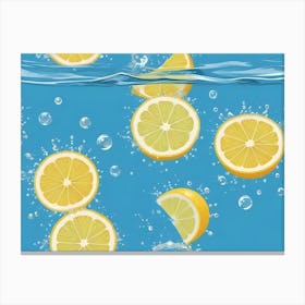 Lemon Slices In Water Canvas Print