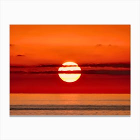 Sunset Over The Ocean Canvas Print