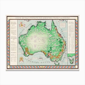 A Map Of Australia, Macdonald Gil Canvas Print