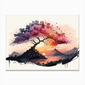 Tree Of Life Beautiful Watercolor Canvas Print