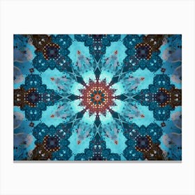 Abstraction Gentle Blue Flower Canvas Print