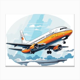 Airplane In The Sky Canvas Print