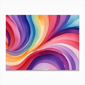 Abstract Colorful Curved Lines Background 2 Canvas Print