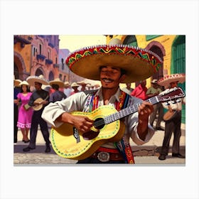 Mexican Guitar Player 1 Canvas Print