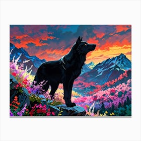 Wolf In The Mountains 7 Canvas Print